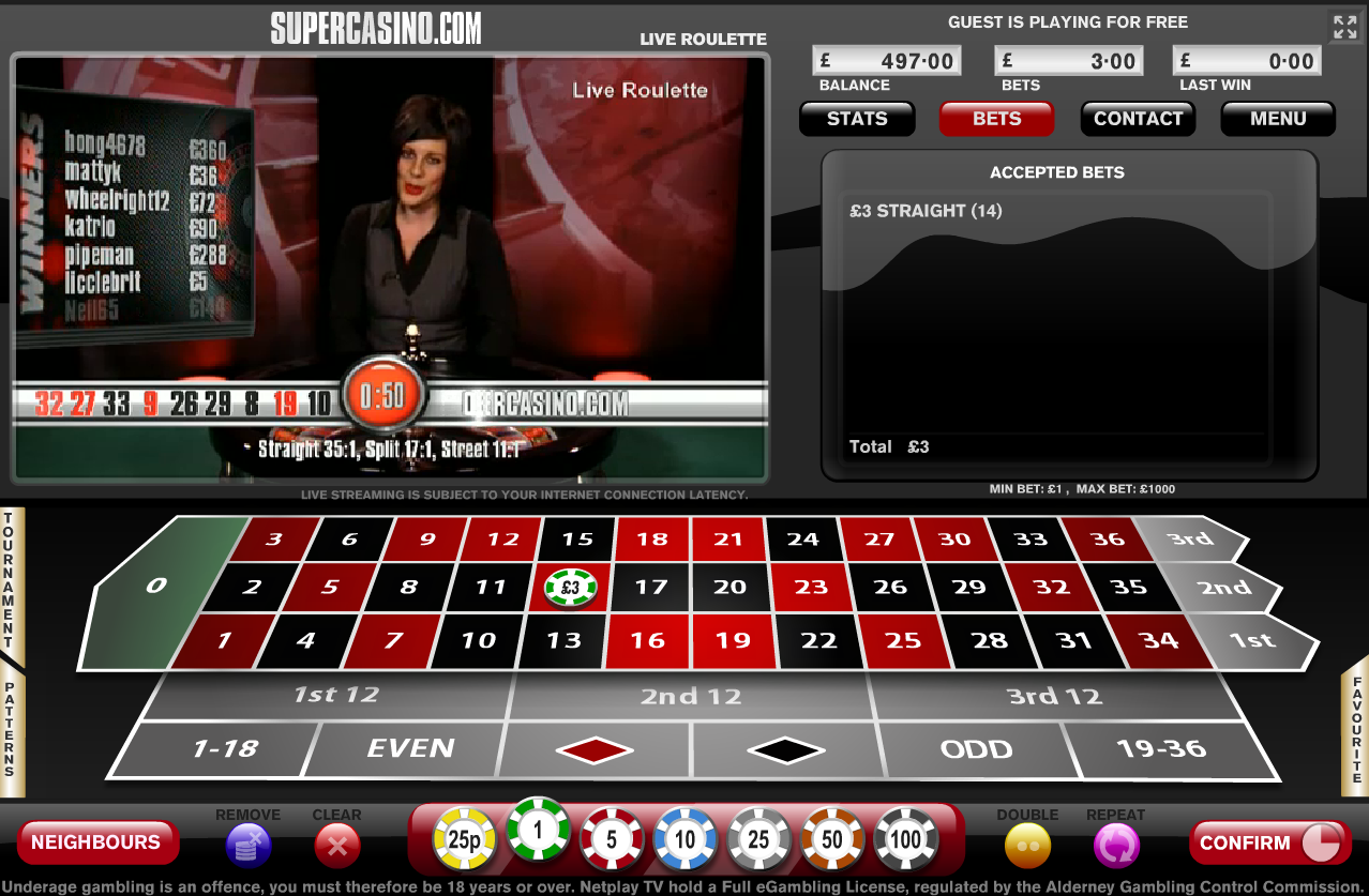 Super Casino Live Roulette