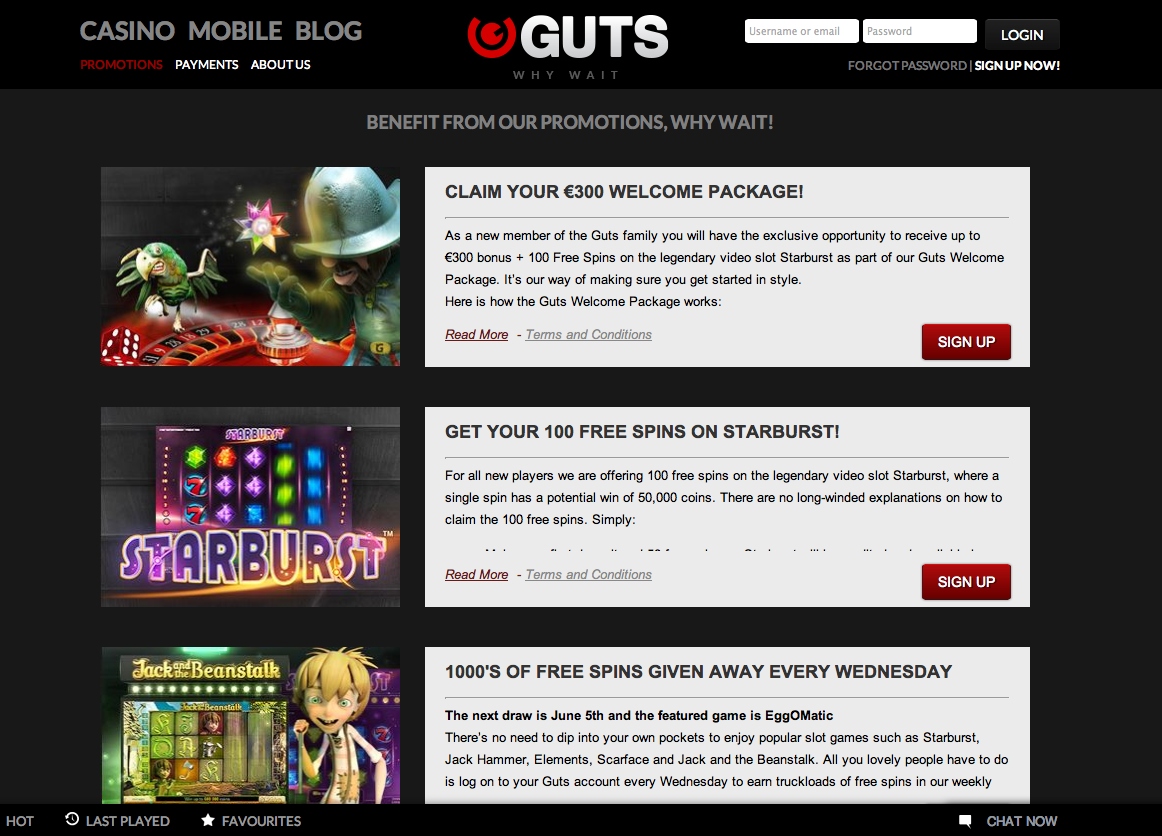 Guts casino phone number