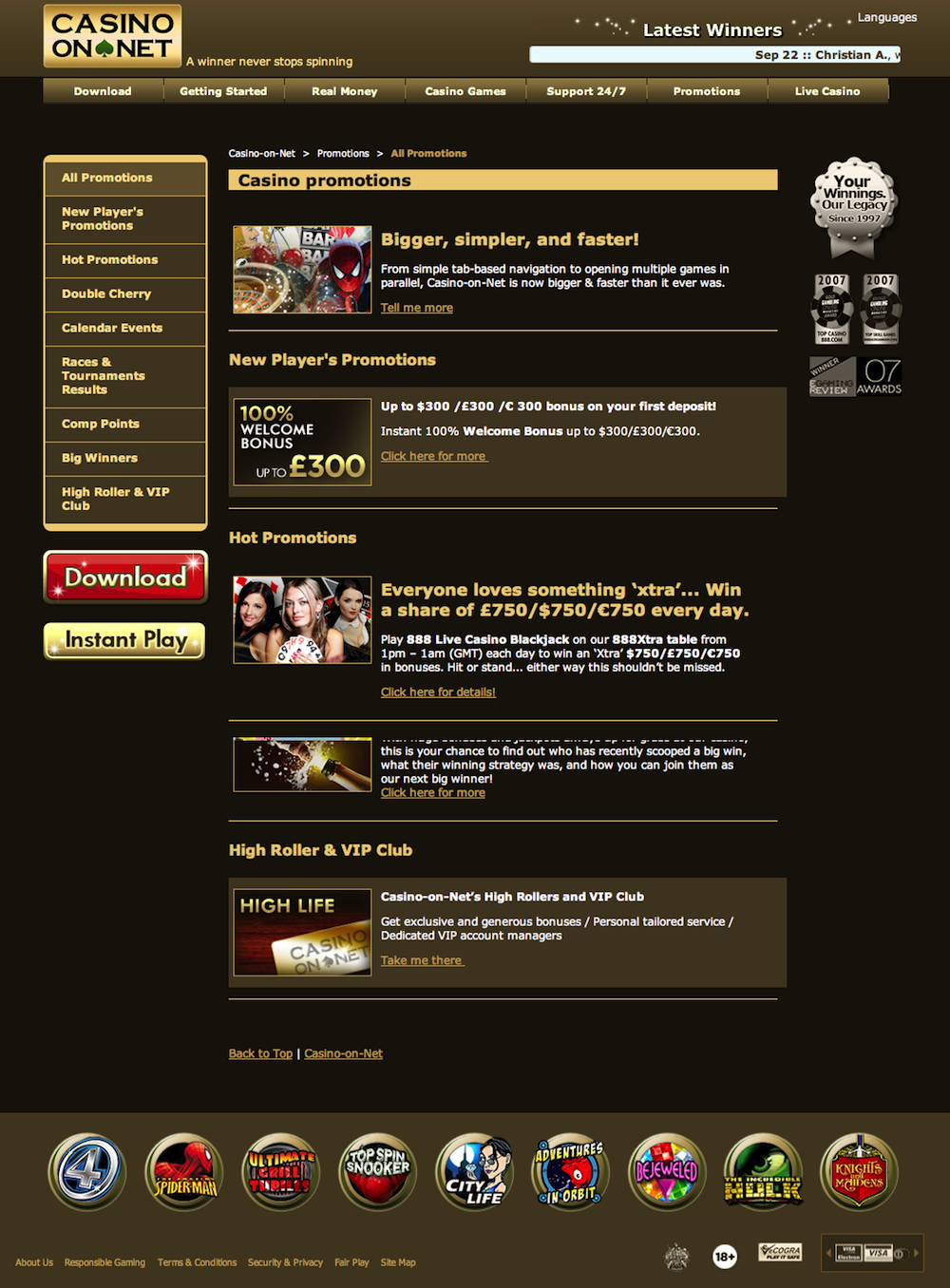 Casino on net sign in