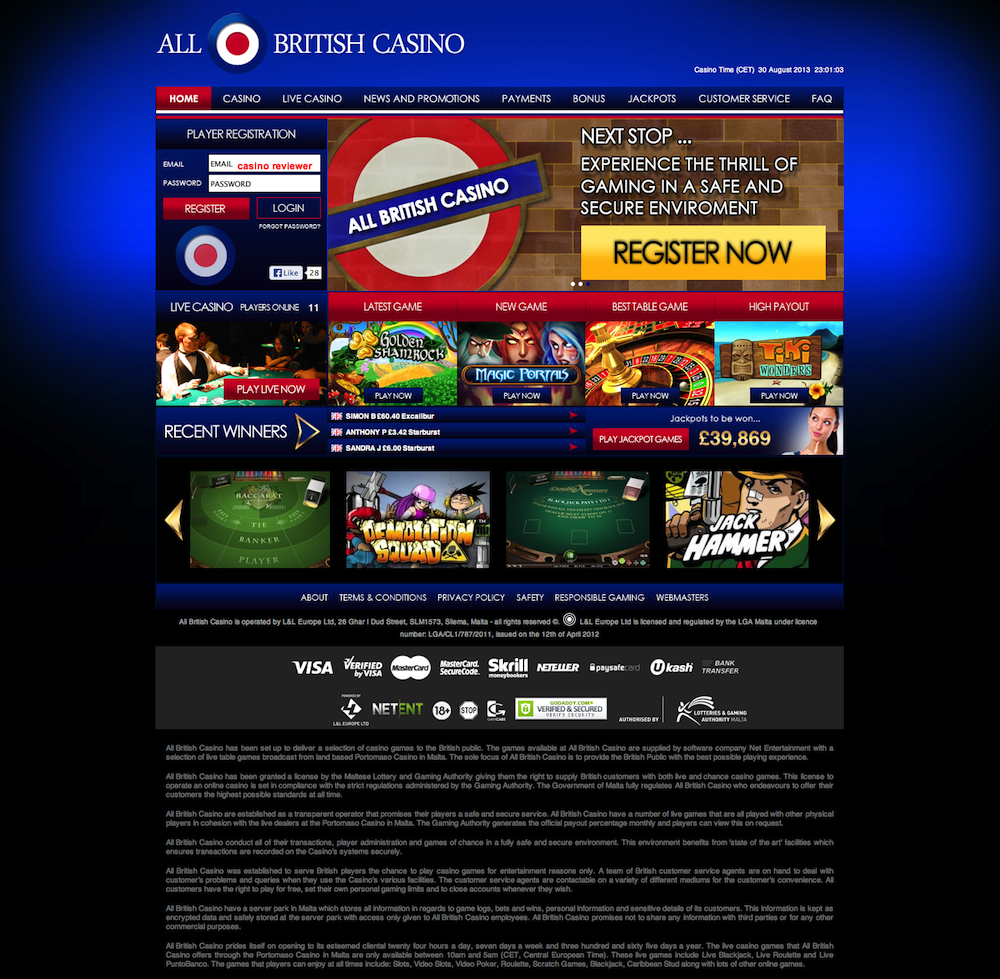 All British Casino Review, Ratings and User Comments All British Casino Review, Ratings and User Comments