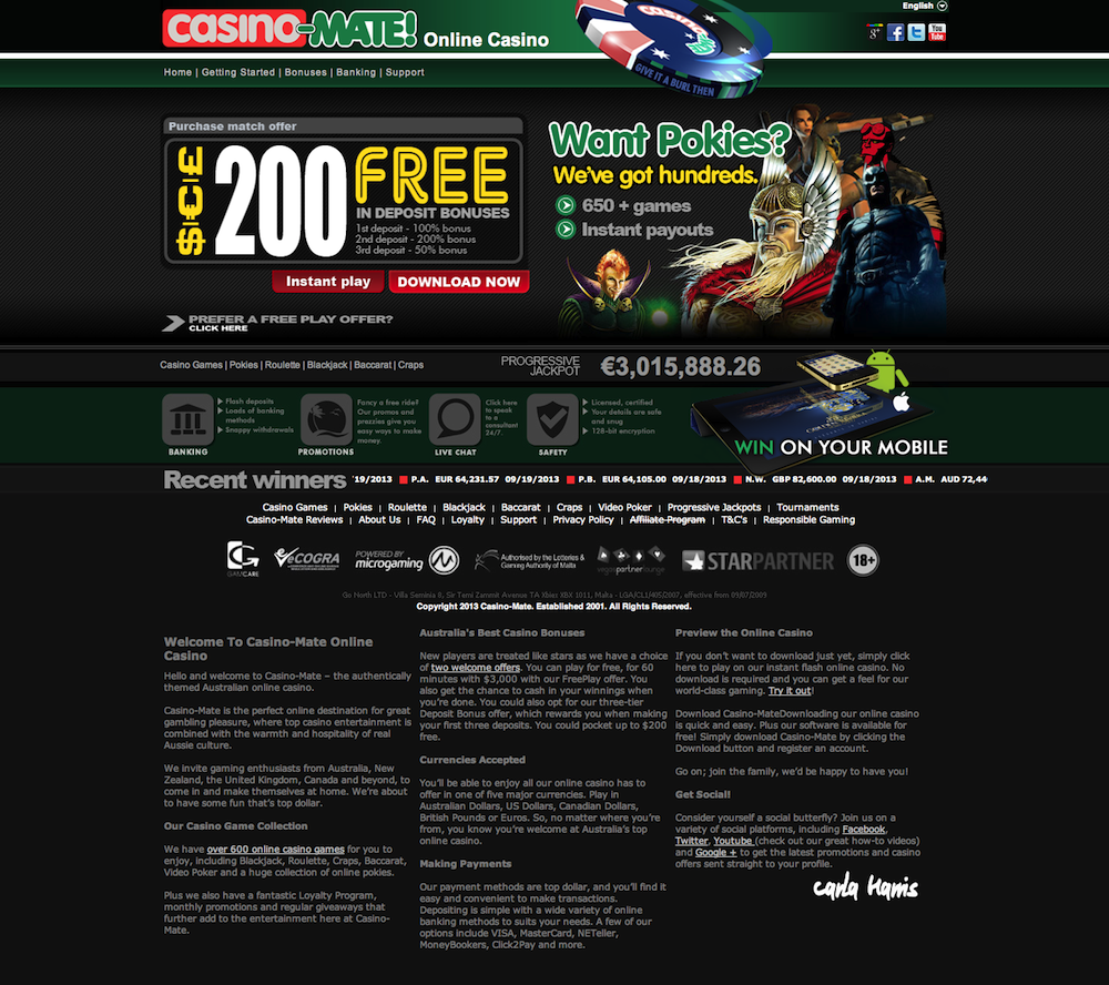 Customer Support of casino Mate